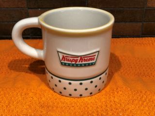 Krispy Kreme Doughnuts Coffee Mug Green Dots 3d Donut On Bottom Inside Cup 8 Oz
