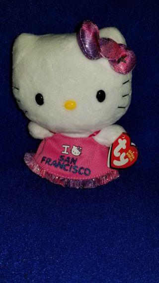 Ty Beanie Babies Hello Kitty I Love San Francisco Dress 6 " Plush Stuffed Toy