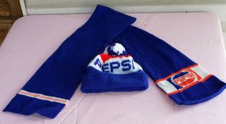 Vintage Pepsi Winter Hat And Scarf