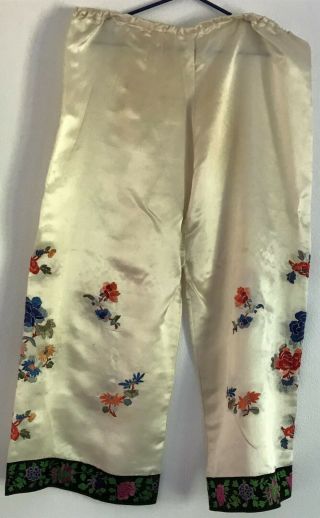 Antique Chinese Silk Embroidered Women ' s Outfit Robe and Pants 8