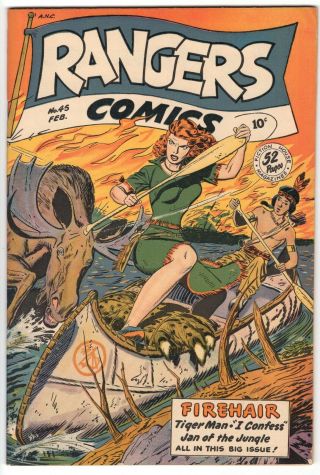 Rangers Comics 45 Firehair Glory Forbes Lubers/baker Fiction House 1949 Vg,