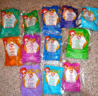 1999 Ty Beanie Babies,  Mcdonalds Toy,  Complete Set 1 - 12 In Package