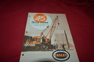 Insley 45 Lorry Crane Dealer 