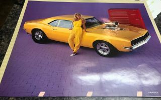 Mac Tools,  Inc.  1968 Yellow Camaro Poster,  15” X 19”,  W/pretty Blonde Girl,  Rare