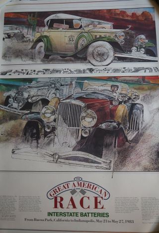 1983 Interstate Batteries,  The Great American Race Posters,  6 Copies