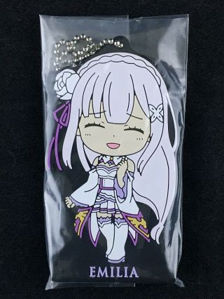 Re Zero Kara Hajimeru Isekai Seikatsu Rubber Mascot Key Chain Emilia