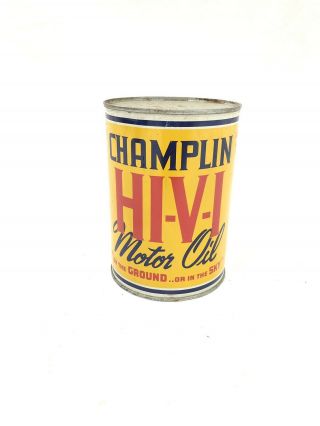 Vintage Champlin Hi - V - I Motor Oil One Quart Nos