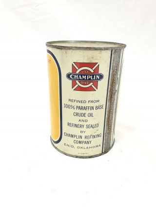 Vintage Champlin HI - V - I Motor Oil One Quart NOS 2