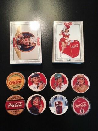 1994 Coca - Cola Collectors Series 2 Complete 100 Card Set With All 8 Coke Caps