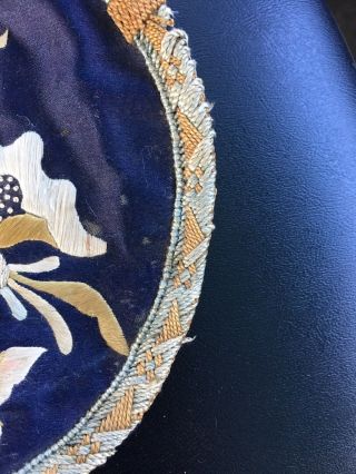 Antique Vintage Purse Chinese Embroidered on Silk Delicate Butterflies Floral 5