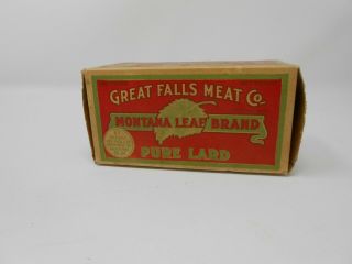 Great Falls Meat Co.  Montana Leaf Brand Pure Lard Montana Advertising