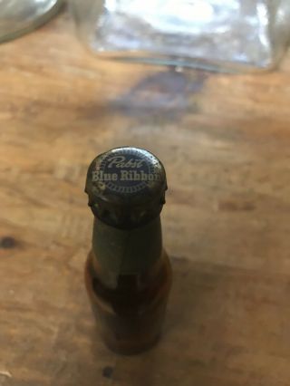 VINTAGE PABST BLUE RIBBON MINITURE BEER BOTTLE Not Budweiser Coors Blatz Jax 3