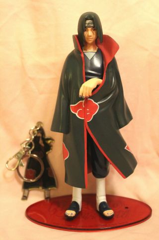 Naruto Shippuden Figure Toynami Itachi Uchiha Akatsuki With Keychain Rare