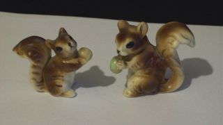 Vintage Squirrel Figurines W/ Acorn Porcelain Ceramic Figure