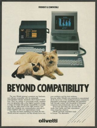 Olivetti Personal Computers - Beyond Compatibility - 1984 Vintage Print Ad