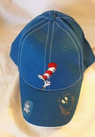 Dr.  Seuss Cat in the Hat baseball cap - blue,  adjustable,  EUC 2