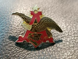 Anheuser Busch Vintage Eagle Gold & Red Enamel Lapel Or Hat Pin