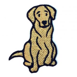 Yellow Labrador Retriever Iron On Embroidered Patch