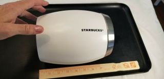 2011 Starbucks white canister with stainless lid 2