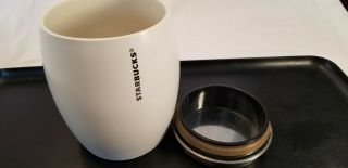 2011 Starbucks white canister with stainless lid 3
