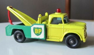 1965 Matchbox Dodge Wreck Truck Green And Yellow Bp Series 13