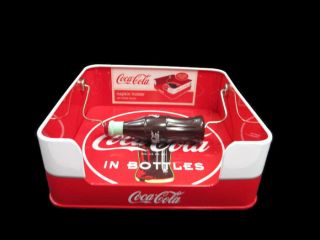 Coca - Cola Tin Napkin Holder With Contour Bottle Spinner Weight Drink Coca - Cola