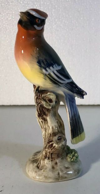 Vintage Ucagco Ceramics Japan Waxwing Bird Decorative Figurine 5.  5” Tall L2