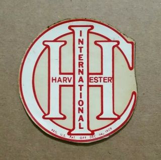 International Harvester Co.  Decal,  Vintage,  1909