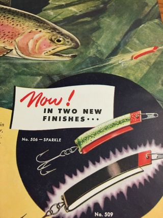 Vintage 1955 South Bend Fishing Lure Print Ad Luminous Night Fighter Duper