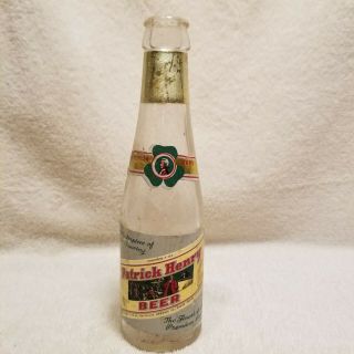 Vintage Patrick Henry Paper Label Beer Bottle Fox Deluxe Br
