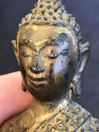 2 Antique Asian Buddha’s Wood And Bronze 8