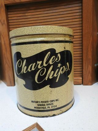 Charles Chips Potato Chips Tin Mountville,  Pa