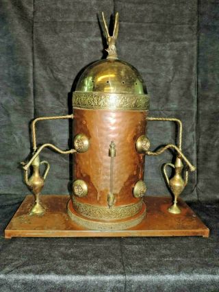 Antique Style Copper Espresso Machine With Brass Details