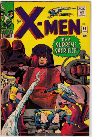 X - Men 16 7.  0 Fn/vf Marvel 1965 Jack Kirby Sentinels L@@k