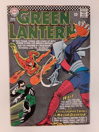 Green Lantern 43 (fn 6.  0) 1966 Major Disaster Cover & Appearance; Flash X - Over