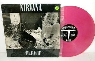 Nirvana - Bleach Lp - Translucent Pink Colored Vinyl,  Sub Pop,  Nm In Shrink