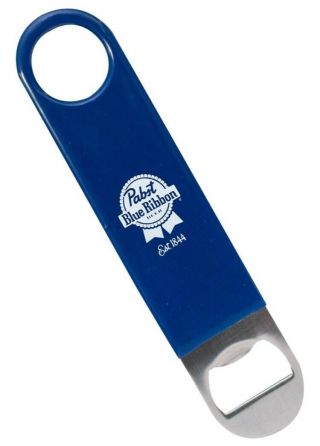 Pabst Blue Ribbon Brewery Pbr Beer Bottle Opener Rubber Grip Stainless Steel