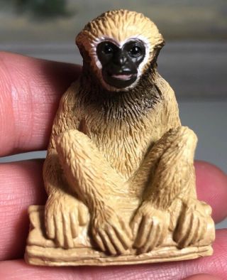 Gibbon Monkey Ape Figurine By Yowie Pvc Collectible Toy 1.  75” Inch Rare