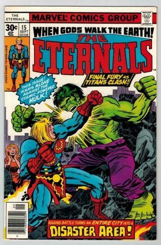 Eternals 15 - Kirby - Cosmic - Powered Hulk Vs.  Ikaris - Vf 8.  0