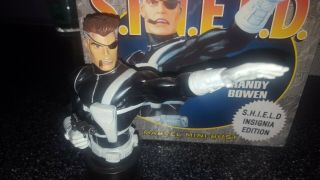 Nick Fury,  Agent Of S.  H.  I.  El.  D.  Shield Version Mini Bust By Bowen Designs