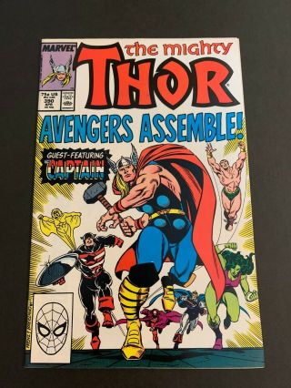 Thor 390 1988 Sharp Nm - 9.  2 Avengers Key 1st Time Cap Lifts Thor’s Hammer