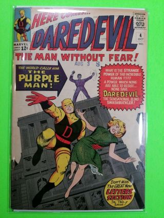 1964 Marvel Comics Here Comes.  Daredevil 04 Silver Age Comic Book Jack Kirby