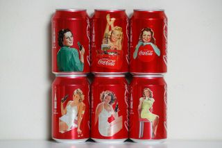 2011 Coca Cola 6 Cans Set From Greece,  125 Years