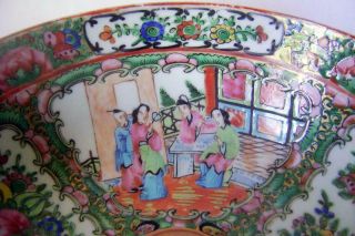 Large Chinese Porcelain Bowl: Famille Rose Figures: Canton Enamel: Early C.  2oth 6