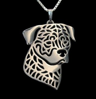 Rottweiler Profile Dog Pendant Necklace - Fashion Jewellery - Silver Plated