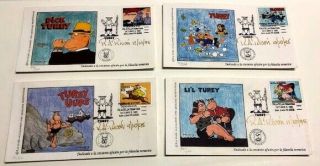 Turey El Taino Set Of 4 Caches - Stamped By U.  S.  Post Office - Signed & Numbered