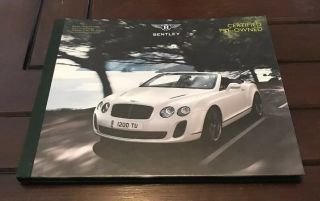 2012 Bentley Certified Pre - Owned Brochure Hardcover Book