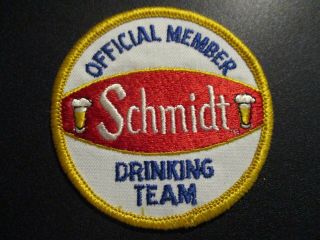 Schmidt Beer Pabst Drinking Team 3 " Patch Iron On Craft Beer Brewing Brewery
