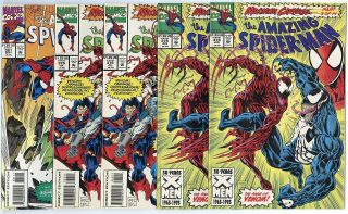 Spider - Man 378,  379 (2 Copies Each),  381 Avg.  Nm,  9.  6 Marvel 1993