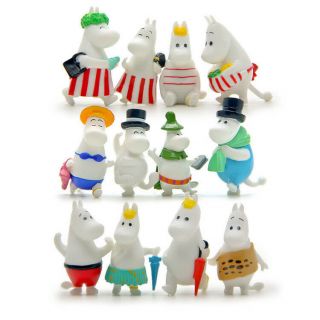 12pcs Moomin Valley Figures Playset Snufkin Snorkmaiden Little My Kids Toy Gift